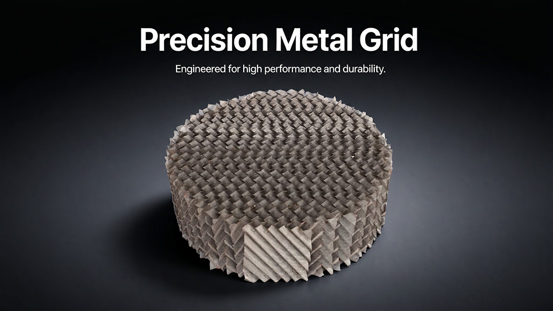 Metal wire mesh corrugated structured packing discs stacked for distillation column